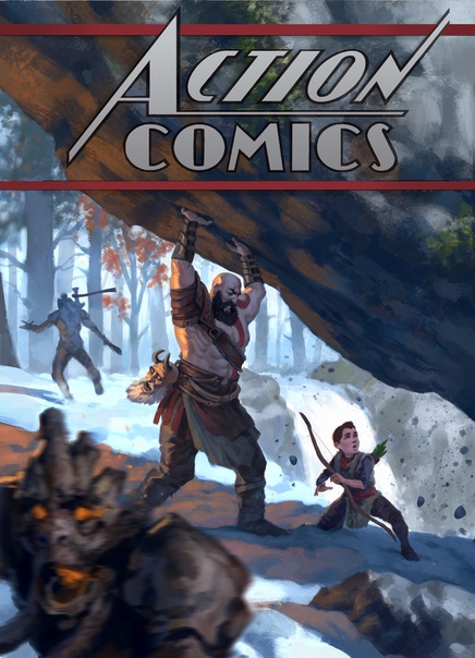 Action Comics Homage- God of War by #HazemAmeen