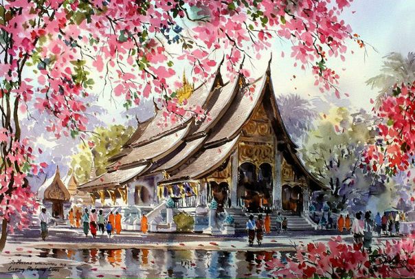 Танакорн Чаиджинда (Thanakorn Chaijinda) живет в Бангкоке, где рисует прекрасные акварели, на которых изображен быт сельской местности Таиланда, а также различные храмы. Работы Танакорна пользуются огромной популярностью у него на родине.