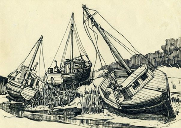 Графические зарисовки американской писательницы Сильвии Плат (Sylvia Plath) 
