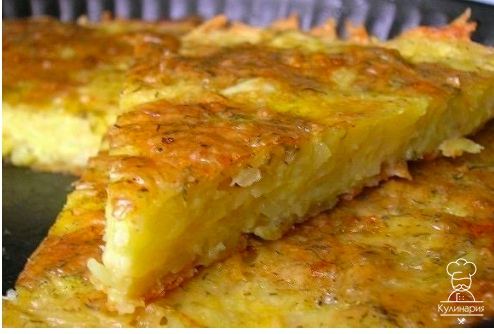 Запеканка из тертого картофеля с сыром и чесноком