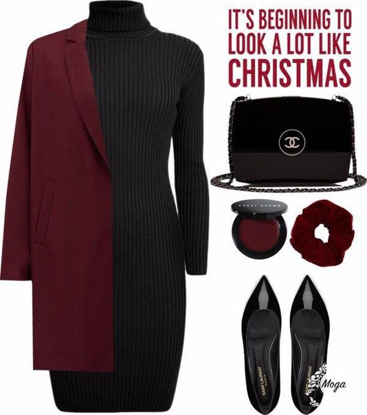 Стильные идеи с пальто цвета бордо.