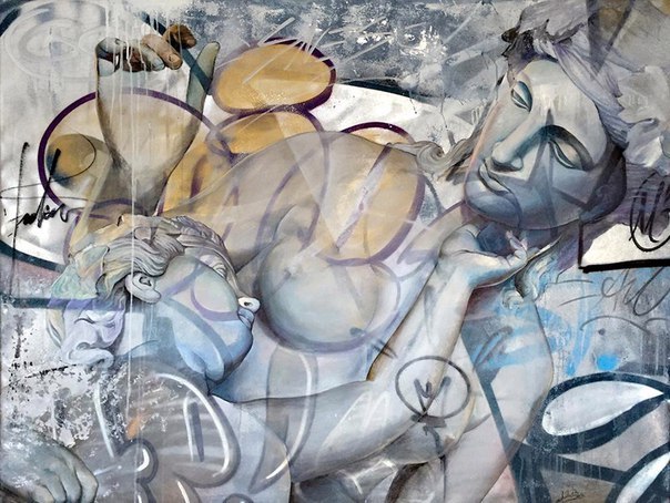 В своих работах испанский дуэт художников Pichi & Avo стал объединять классические образы героев древней Греции и современное граффити.