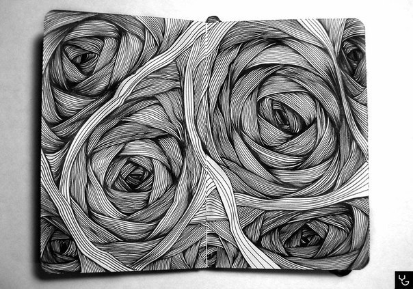 Линейные картины российского художника Василия Годжа (Vasilj Godzh)