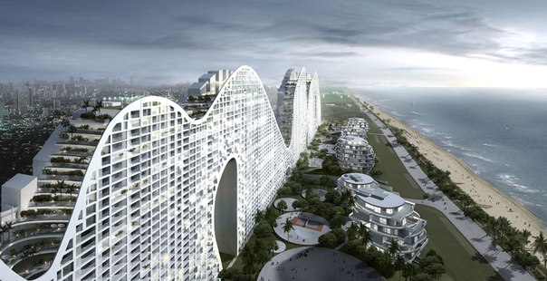 Концепт китайского города Shan Shui, где архитектура гармонирует с природой