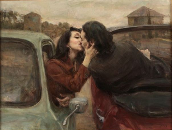 Художник Рон Хикс (Ron Hicks) пишет о любви, стремясь сохранять при этом импрессионистскую подачу. Мгновение, вспышка чувств! И при этом - сдержанность, ведь известно, что 