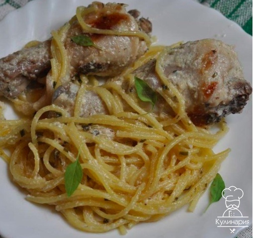 Курица со спагетти в мультиварке