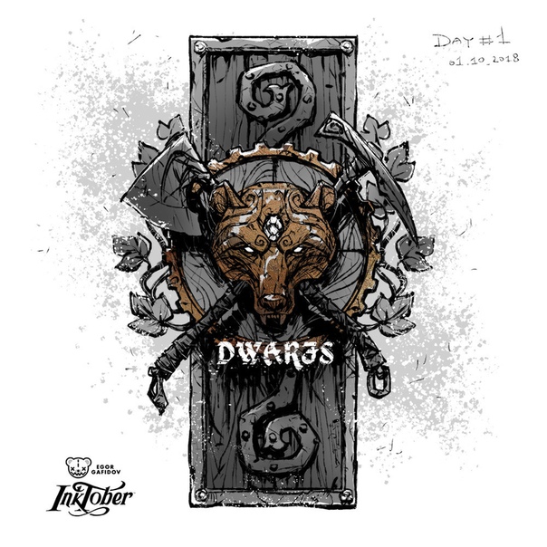 Dwarfs. Inktober 2018. Week 1 by #EgorGafidov