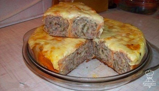 Мясной пирог из лаваша
