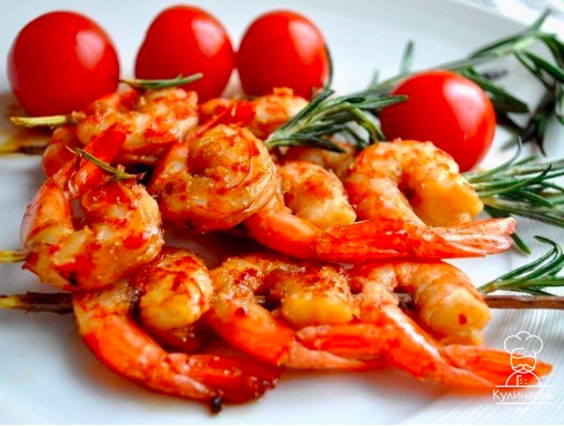 Жареные королевские креветки