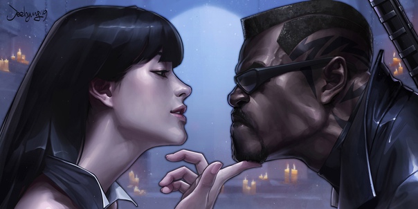 vampirella vs blade by #JeeHyunglee