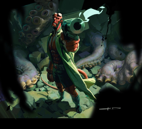 Hellboy fan art by #StantonFeng