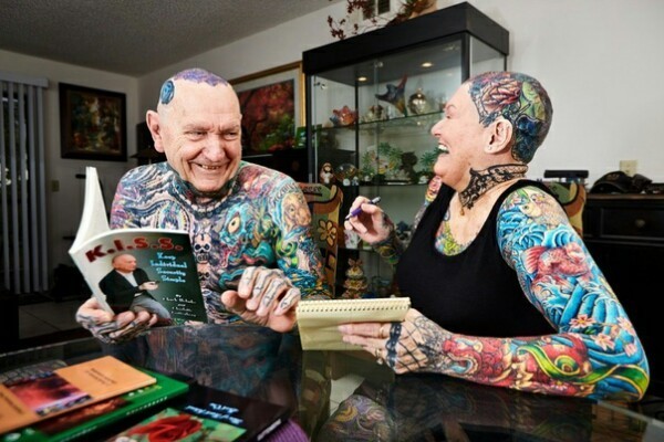Чарльз Хелмке и Шарлотта Гаттенберг - самая пожилая татуированная пара