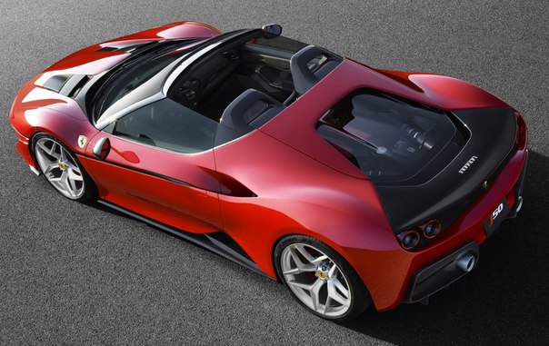 Ferrari J50, 2017. To celebrate 50 years of Ferrari in Japan, a limited edition of 10 targestyle cars based on the 488 Spider, powered by a 690hp version of the 3.9-litre V8