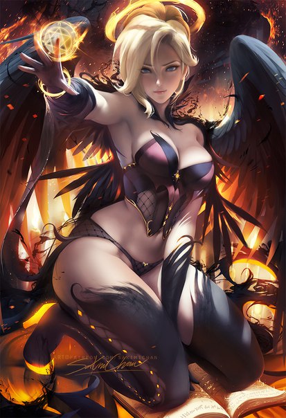 Halloween Angel Mercy by #Sakimichan