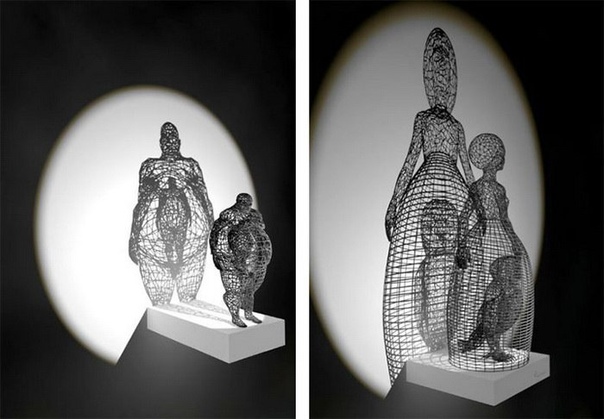 Проект «Реальная виртуальность» («Real Virtuality») от немецкого художника Мото Ваганари (Moto Waganari) – это занимательные эксперименты со зрительским восприятием пространства. Тени, отбрасываемые скульптурами из проволоки, словно оживают на стенах. 
